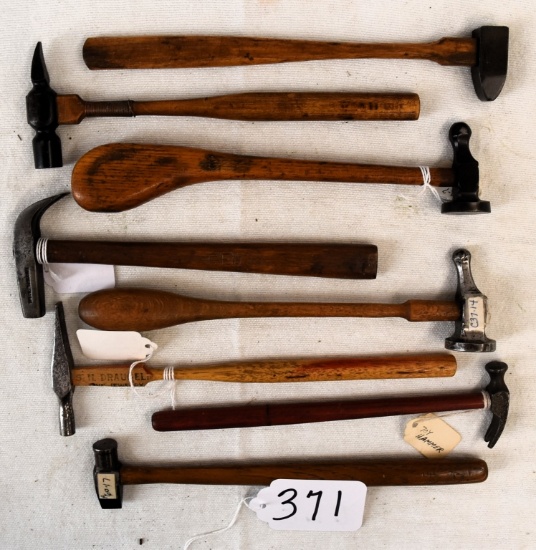 8 Mostly planishing hammers
