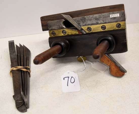 J Dennison rosewood plow plane w/set of bits