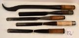 4 Corner chisels & a lock mortise chisel
