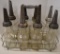 (8) 1 Quart glass oil bottles with carrier
