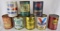 (6) 1 quart oil cans; Quaker State, Penn Master,