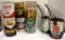 (8) 1 quart oil cans- Quaker State, Texaco,
