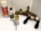 Automobilia items, airplane hood ornament,
