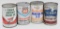 (4) 1 qt aircraft oil cans- Gulf, Texaco,