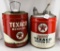 (2) 5 gallon Texaco oil cans