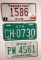 2 Former POW Ohio license plates and USA plate