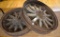 Pair of wooden spoke wheels, 24
