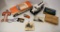 2 Boxes with oil and gas advertising and Hershey's