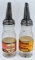 (2) Glass oil cans, reproduction labels