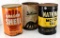 (3) 5 qt oil cans- Shell, Sinclair, National