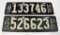 (2) Ohio license plates- 1920 & 1921