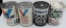 (4) Racing oil cans- (2) Valvoline, Quaker State,