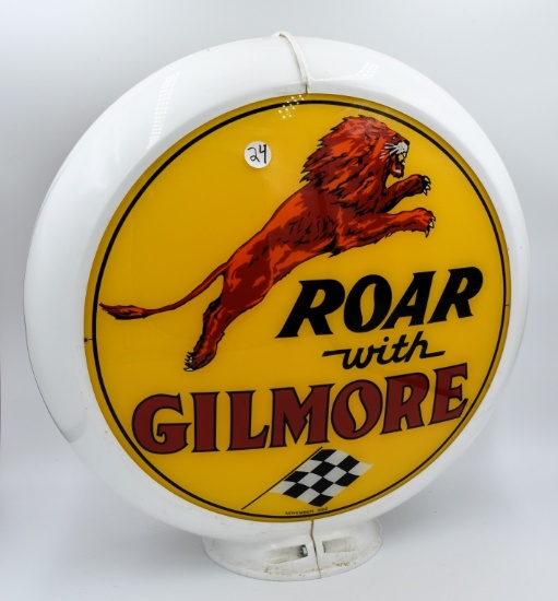 Gas pump globe- double sided, Roar With Gilmore