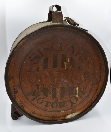 Sinclair Motor Oil round oil can