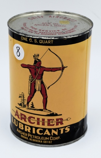 1 Qt. Archery Lubricants aircraft oil can