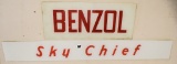 2 Pump glass signs- Benzol and Sky Chief