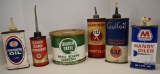 (5) Handy oiler cans; 2 Marathon, Gulf, Texaco