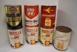 (7) 1 Quart oil cans- (3) Shell Rotella, (2)Shell