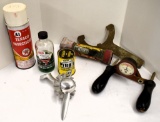 Automobilia items, airplane hood ornament,