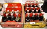 2 Wooden Coke trays and bottles