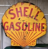 Shell Gasoline die cut doudle sided porcelain sign