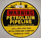 Warning petroleum pipeline sign, 12