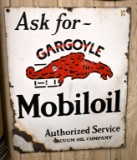 Mobiloil Gargoyle porcelain sign, 19 1/2