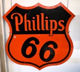 Phillips 66 double sided die cut porcelain sign,
