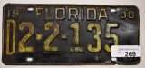 1938 Florida License plate