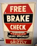 Metal Grizzly Free Brake Check sign, 27