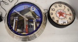 Service station clock and Texaco clock