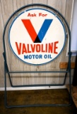 Valvoline double sided curb sign with frame, 30