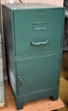 Metal file cabinet with Sinclair Dino Decal