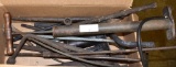 Tire tools and pump, engine cranks