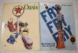 Fry gas pump sign and Texaco Oasis sign
