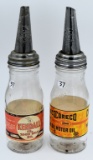 (2) Glass oil cans, reproduction labels