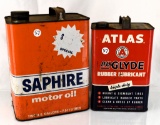 Saphire motor oil & Atlas rubber lubricant