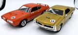 (2) Diecast Pontiac GTO's- 1969 & 1966