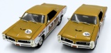 (2) 1966 Pontiac GTO's GeeTo Tiger diecast cars