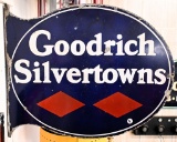 Goodrich Silvertowns flange sign, porcelain