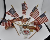 (4) License plate toppers- 2 with American flags
