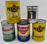 (5) Oil can banks- Mobil, Mercury, Zephyr,