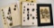 7 Cards birds in asst materials, wood, metal,