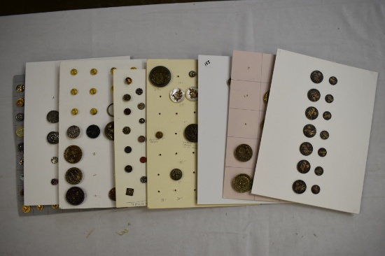8 Cards metal birds, small picture buttons, pearl,