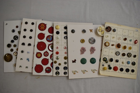 6 Cards insects, animals in mixed materials,