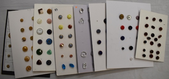 8 Cards vintage colored glass