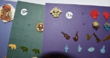 10 Cards brass, gemstone, insects, fruit,