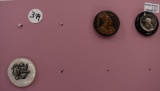 5 Cards, metal picture buttons, decorative metal