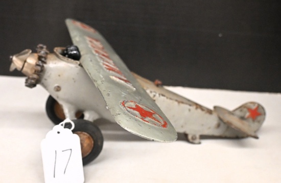 Hubley cast iron America airplane, 17" x 14 1/2"