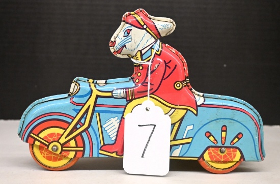 Wyandot pressed steel Easter bunny delivery toy